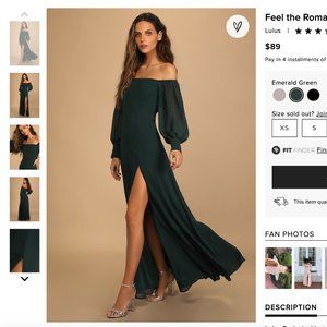 Feel the Romance Emerald Green Off-the-Shoulder Maxi Dress
